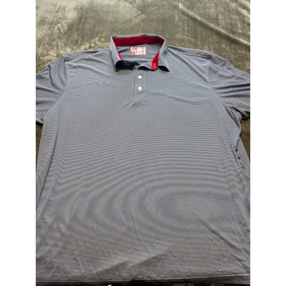 Chick-Fli-A Employee Black white stripe polo shirt size 3 xL